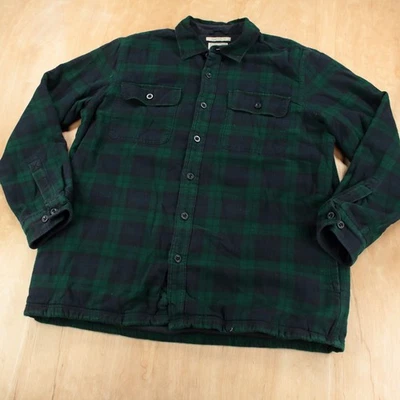 LL BEAN Ajuste Tradicional Forrado de Vellón Franela a Cuadros Camisa Chaqueta GRANDE Etiqueta 298189 Foto 1 de 4