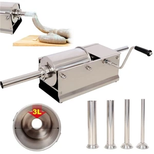 3L/7LBS Manueller Wurstfüller Horizontal Wurstmaschine Maschine Edelstahl - Bild 1 von 17