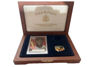 1997 Topps Treasury 1 Jackie Robinson CARD + PIN + BOX - Picture 1 of 6