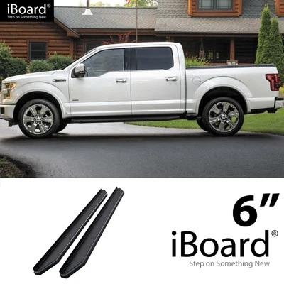 APS Running Board Black 6" Fit Ford F150 SuperCrew Cab & 17-25 F250 15-25 Foto 1 de 4