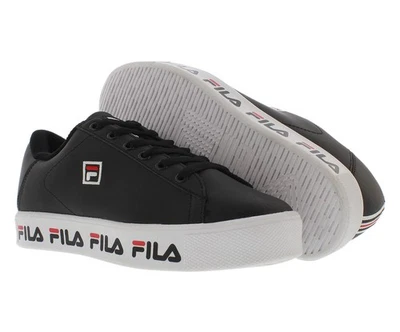 Zapatos Fila Multilogo Premium PS para niños talla 7, color: negro/blanco/rojo Foto 1 de 4