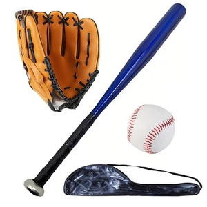EASY BIG Softball Baseball Bat Set with Glove and Balls - 25 Inch/63cm Alumin... - Picture 1 of 6