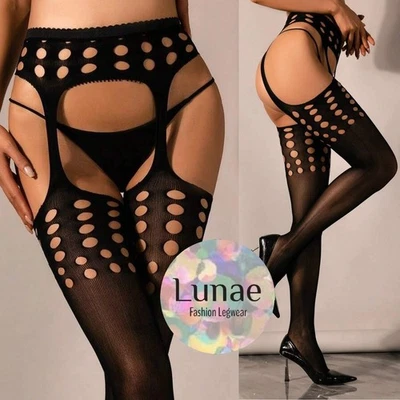 fishnet suspender tights8/10/12/14 pattern stocking cut-out - Image 1 of 3