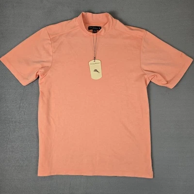 Tommy Bahama 18 Golf T Shirt Mens Large Orange Mock Neck Short Sleeve Leisure - Image 1 of 4