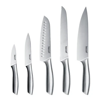 Hecef 10PCS Kitchen Knife Set German High Carbon Stainless Steel w/ Blade Covers