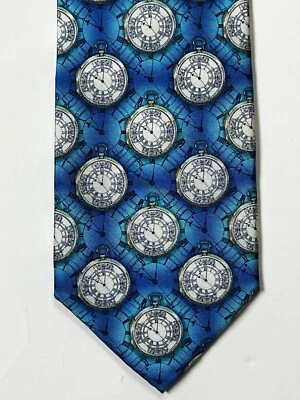 Relojes náuticos de seda vintage Fox & Chase Museo Nacional Marino corbata azul Foto 1 de 4