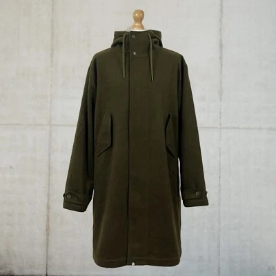 Pretty Green Black Label Fully Lined Cassette Wool Parka In Khaki Size Large - Image 1 of 4
