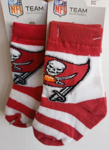NFL Tampa Bay Buccaneers Infant Socks Baby Bebe Sz 0-3 Mos 2 Pairs Red White Cover