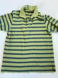 Eddie Bauer Polo Shirt Men's Large Olive Green Stripe Knit Preppy Golf - Picture 1 of 4