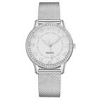 Unisex Women Mens Luxury Diamond Watch Quartz Watches Stainless Steel Strap