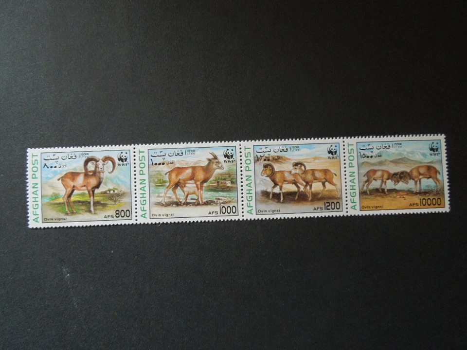  S1036 SELLOS AFGANISTÁN 1998 WWF ANIMALES TIRA MNH Foto 1 de 1