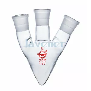 25 ml/50 ml/100 ml #10 #14 #19 junta 3 cuellos matraz de vidrio borosilicato en forma de pera - Imagen 1 de 5