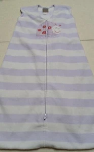 Halo Baby Sleep Sack Size Medium 6-12 Months Fleece Purple White Stripes Bug - Picture 1 of 4