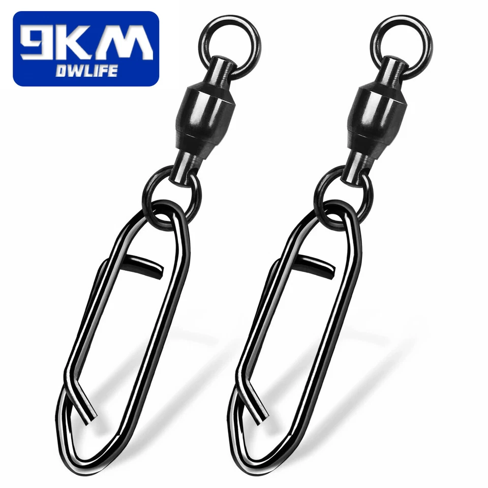 50Pcs Fishing Swivels with Snap Ball Bearing Swivels Saltwater Fishing Connector - Image 1 of 4