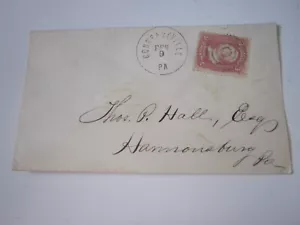 1860'S US Postal History CANCEL CONNEAUVILLE PA COVER 3C WASHINGTON #65 - Picture 1 of 3