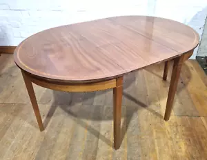 Antique Victorian inlaid mahogany D end dining table - console tables - Picture 1 of 24