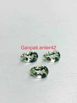 GREEN AMETHYST LOOSE GEMSTONE FACETED PEAR CUT 8x5 MM CALIBRATED SIZE E - Image 1 of 4