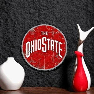 Ohio State Vintage Sign Aluminum Round Weatherproof Sign Funny - Picture 1 of 1