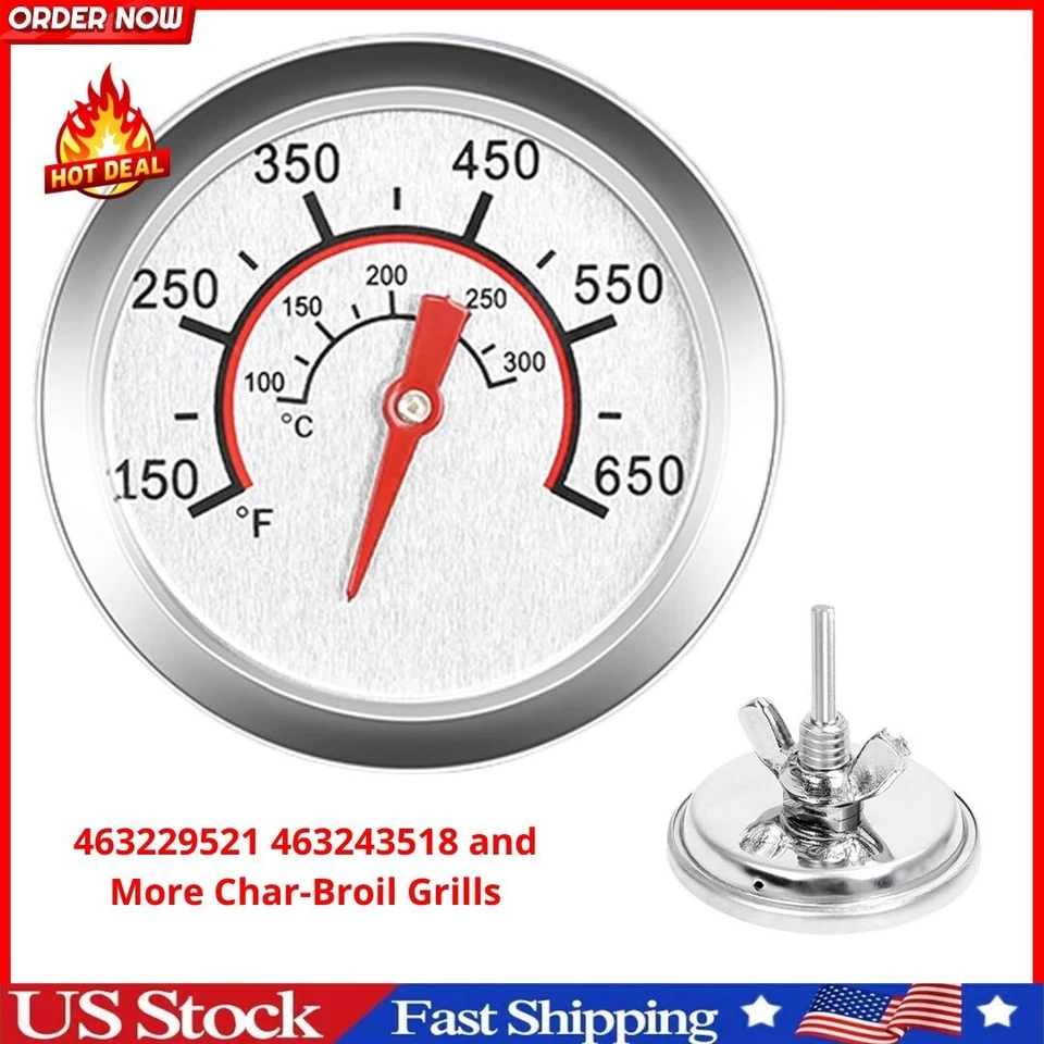 1.8" Lid Temperature Gauge for Charbroil Grill Thermometer Replacement - Image 1 of 4
