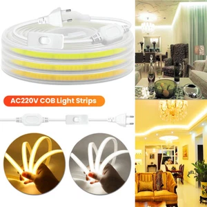220V COB LED Streifen Stripe Lichtleiste Lichtband Lichtschlauch Lichterkette DE - Bild 1 von 15