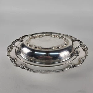 1847 ROGERS BROS IS " REMEMBRANCE" ~14" OVAL COVERED PLATTER TRAY~9812 - Picture 1 of 8