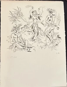 BOULLAIRE JACQUES TAHITI "COUPLE DANSANT" POINTE SECHE 1er ETAT - Bild 1 von 1