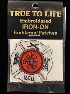 True to Life Volunteer Fire Dept. Embroidered Iron-On Emblem Patch - Picture 1 of 3