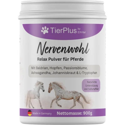 EXVITAL Nervenwohl Relax Pulver 900 gr. f. Pferde zur Entspannung, Beruhigung,TierPlus