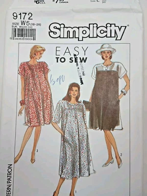 Simplicity 9172 Ladies Maternity Size 18-26 Sewing Pattern New Envelope damage - Image 1 of 4