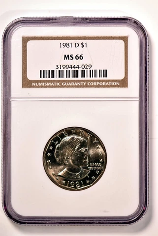 1981-D  SBA Susan B. Anthony Dollar MS66 NGC #Multiple listing K14649 Cover