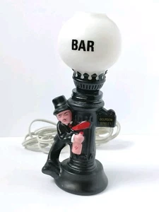 Vintage Charlie Chaplin Bar Light Ceramic Lamp Drunk Bourbon Marukai Rare Japan - Picture 1 of 18