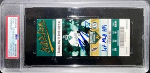MAX MUNCY DODGERS SIGNED 1ST MLB HR 05/17/2015 A'S TICKET STUB PSA 85098557 - Picture 1 of 5