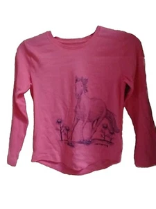 Carhartt Long Sleeve Gray Shirt Girls size 6 With Horse - Picture 1 of 3
