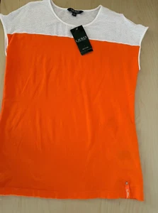 Womens Ralph Lauren Active Cotton T-Shirt Top Size M Orange - Picture 1 of 9