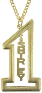 Vintage Gold Tone Number #1 Name Plate Pendant 2 1/2" + Necklace 22" - Shirley - Picture 1 of 2