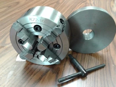 CME/SANOU 6" 4-JAW LATHE CHUCK w independent jaws w 1-1/2"-8 adapter semi-finish #0604F0