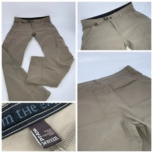 Prana Athleisure Pants 34x31 Tan Nylon Spandex Flat Front LNWOT YGI F2-205 - Picture 1 of 11