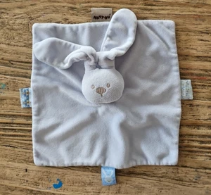 Nattou Blue Bunny Rabbit Comforter Lovey Plush Baby Security Blanket Toy - Picture 1 of 4