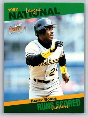 1993 Score #40 Barry Bonds Select Stat Leaders 10a - Image 1 of 2
