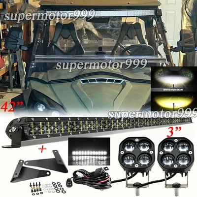 Barra de luz Fit Can-Am Commander 1000 800 Max 1000R techo 42" + cable de montaje de cápsulas de 3" Foto 1 de 4