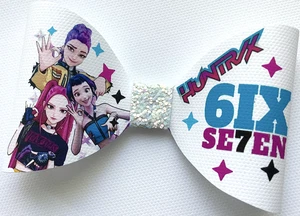 DEMON POP "6 7"  4" PRINTED CANVAS FABRIC BOW LOOPS TO MAKE OWN HAIR BOWS - Picture 1 of 4