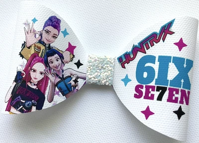 DEMON POP "6 7"  4" PRINTED CANVAS FABRIC BOW LOOPS TO MAKE OWN HAIR BOWS - Image 1 of 3