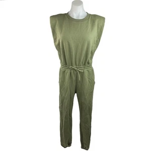 Mono Beige Verde Botánica Cuello Redondo Sin Mangas Elástico Cordón Cintura Talla S - Imagen 1 de 4
