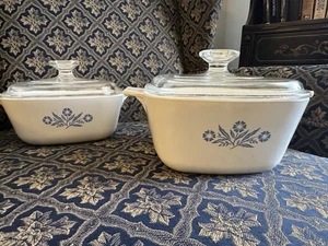 Corning Ware Cornflower Vintage Auflaufformen Paar 2-teiliges Set - Bild 1 von 5