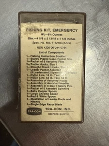 VINTAGE ORIGINAL USAF/USN EMERGENCY FISHING KIT TRA-CON SURVIVAL - Picture 1 of 3