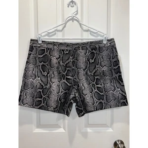 Pantalones Cortos Michael Kors Estampado Serpiente Negros Plateados Para Mujer Talla 16 Nuevos con Etiquetas - Imagen 1 de 6