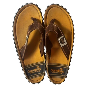 Gumbies Sandals Mens 10/11 Islander Flip Flop Thong Made for Living Tan Beach - Picture 1 of 14
