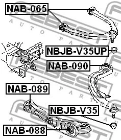 FEBEST 2003-2008 Nissan 350Z передний нижний рычаг управления втулка NAB-090 - Изображение 1 из 2