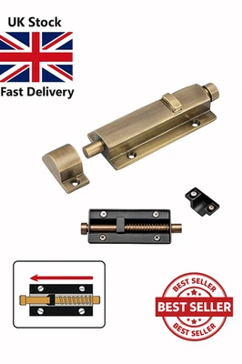 SLIDE BOLT Bathroom Toilet Shed Door Lock Catch Latch Easy Fit 4" Lock - Image 1 of 4