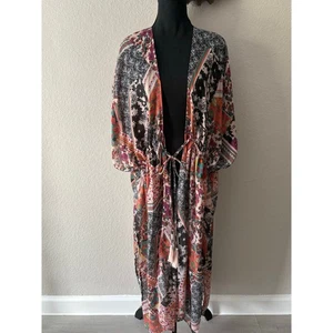 GRACE & LACE Staubtuch Badeanzug Cover Up Gr. OS Patchwork Relaxed Lagen Look Folk - Bild 1 von 10